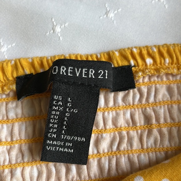 Yellow Babydoll Tank Top with Polka Dots - Picture 2 of 5